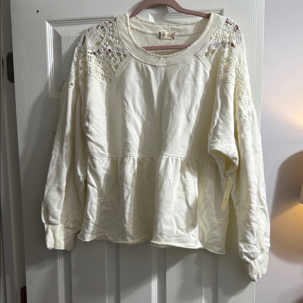 Ivory Lace Detail Women's Top